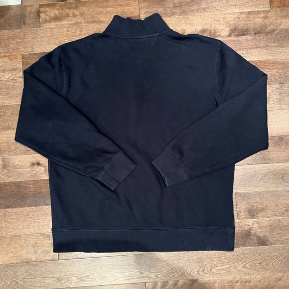 Tommy Hilfiger 1/4 Zip Mock Neck Sweatshirt Men's Size L Navy Blue Pullover Logo - Picture 6 of 8